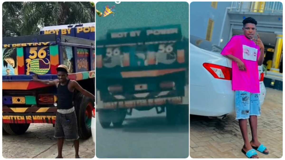 WATCH: Nigerian man buys truck and car, celebrates with a moving photo