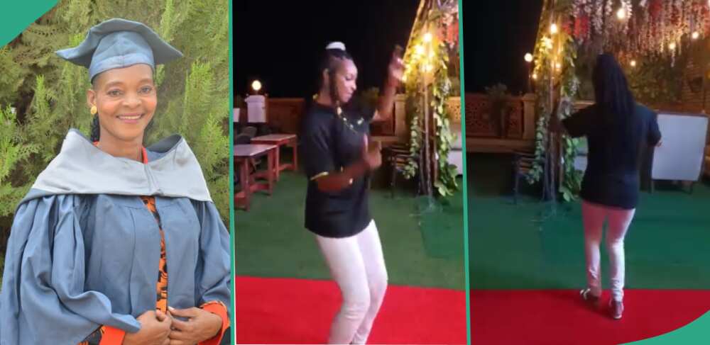 Reactions trail video of Anyim Veronica vibing happily to Flavour's song while dancing in hotel