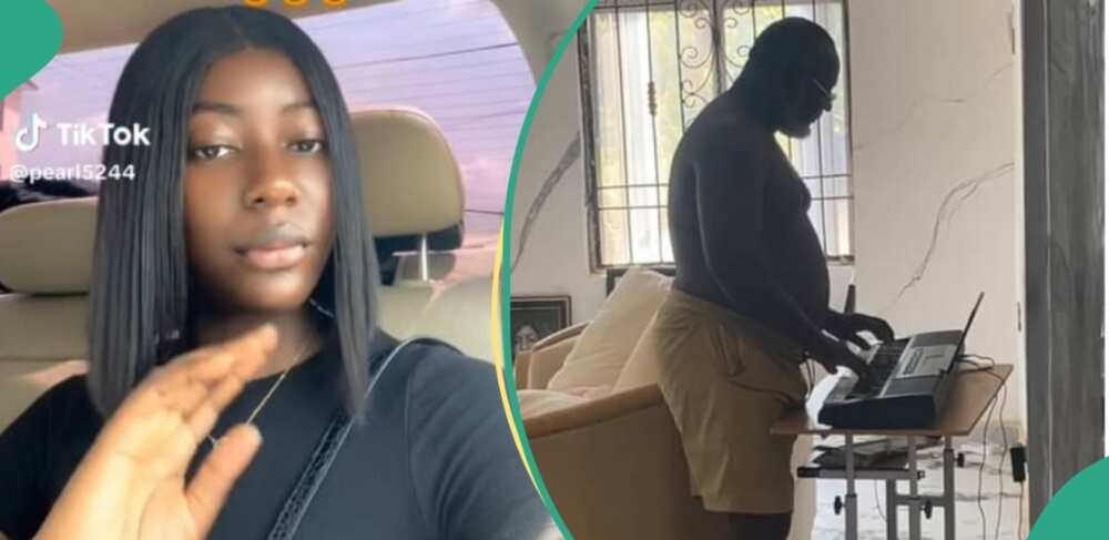 Lady shares video of dad who bought new keyboard