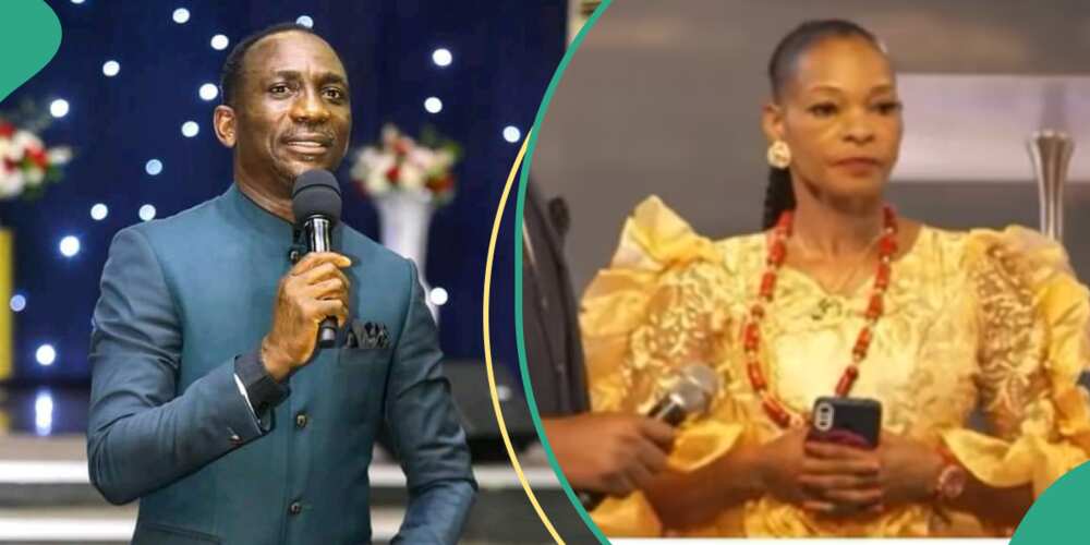 Pastor Enenche embarrasses lady during testimony time