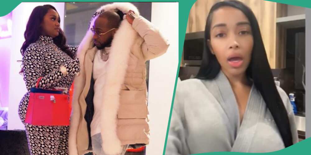 US model Pink Native involved in Davido's leaked crying video sends messages to Chioma.