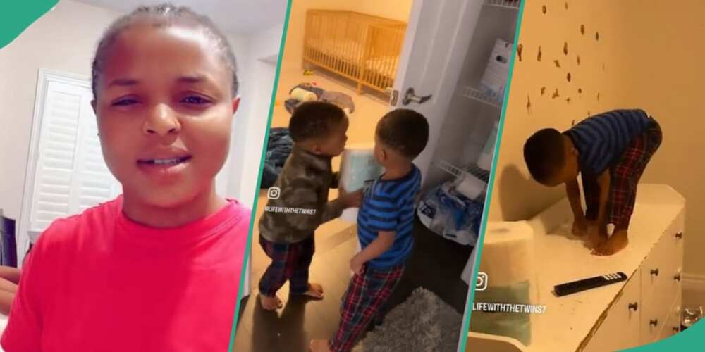 Mum shares video of twin sons who scattered the house