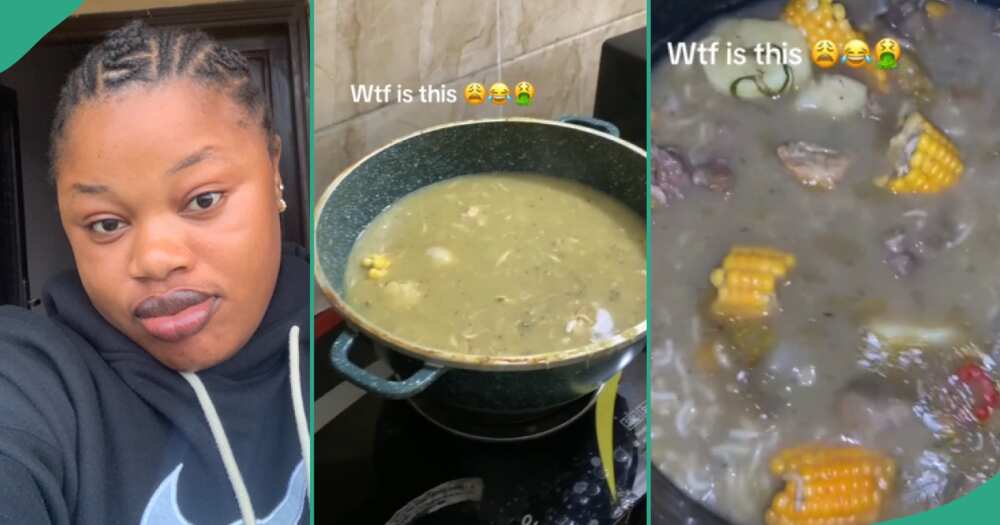 Lady shares video showing meals her brother's Jamaican wife cooked for them, laments