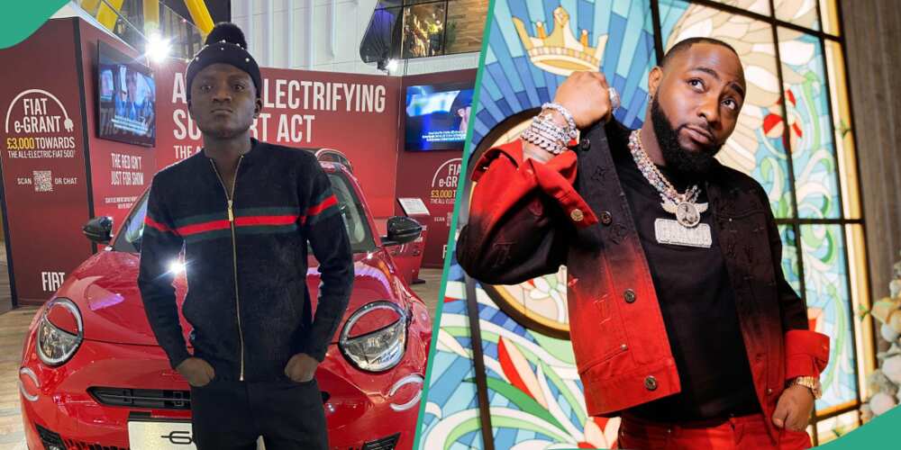Portable and Davido wear red and black outfits