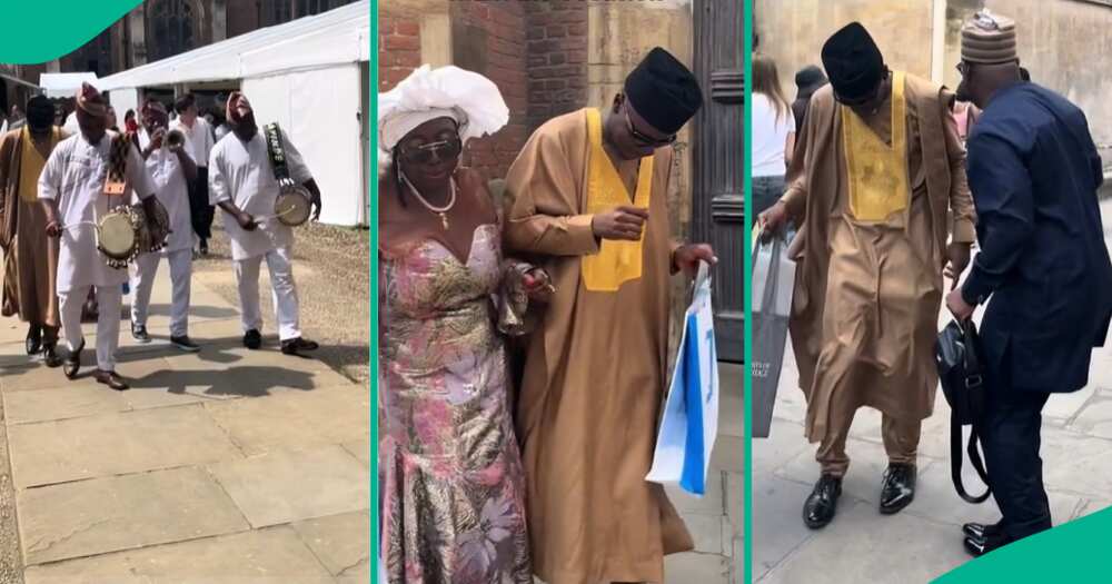 Nigerian student in Cambridge celebrated his graduation with traditional band