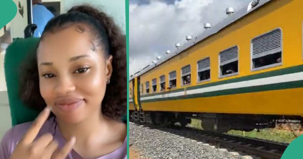 Lady takes a train ride from Port Harcourt to Aba.