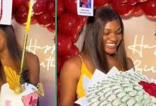 Crowd Screams in Excitement as Lady Finds iPhone in Flower Gift on Her Birthday