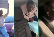 Nigerian lady finally starts driving her car from London to Lagos, shares video