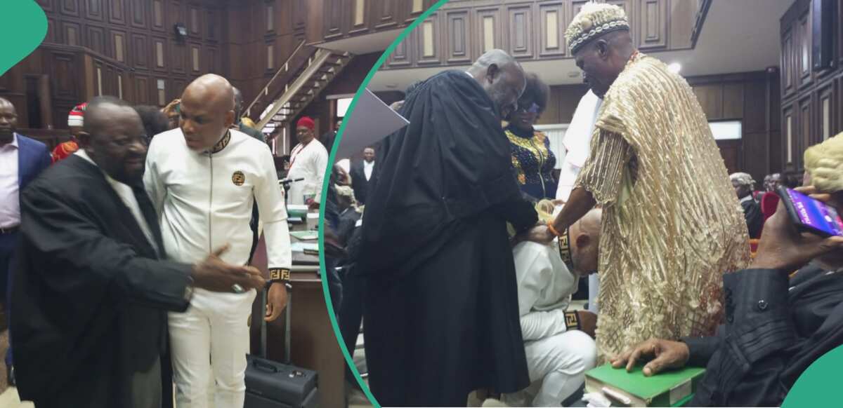 Nnamdi Kanu arrives court as trial resumes, photos emerge