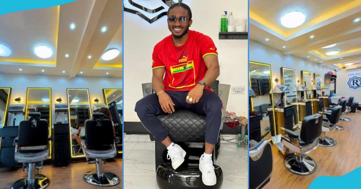 Man who started his barbing business with N8k makes N7.2m, shows off luxurious salon