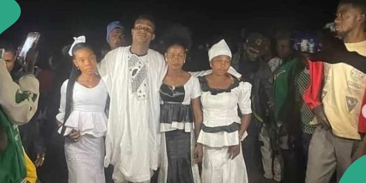 "Man of the Year": First Photos, Video Surface as Nigerian Weds 3 Women Same Day in Benue State