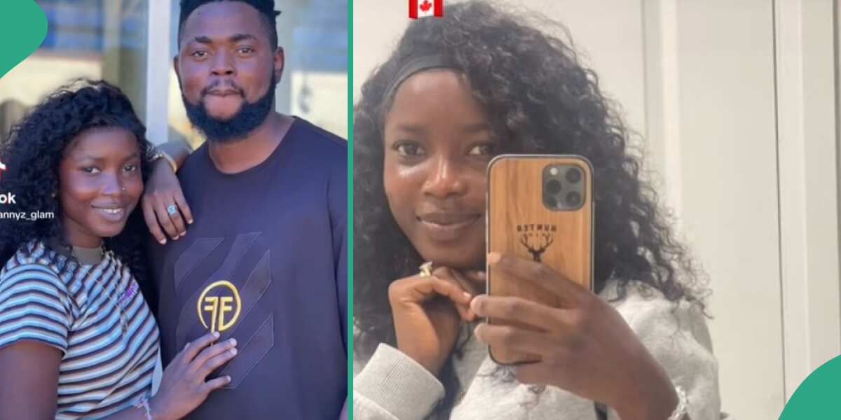 Nigerian Wife Surprises Her Husband with a Flower as They Met in Canada After 6 Months of Separation