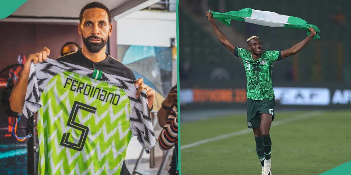 "Nigeria All The Way": Manchester United Legend Rio Ferdinand Shows Off Super Eagles Jersey