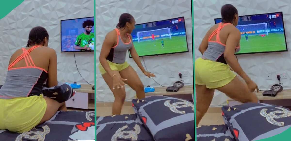 "I like that": Lady's behaviour during Nigeria's penalty shootout goes viral