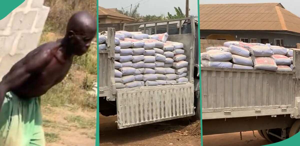 "One Trailer of Dangote Cement": Nigerians Donate Money, Start Business For Old Man Who Mould Blocks