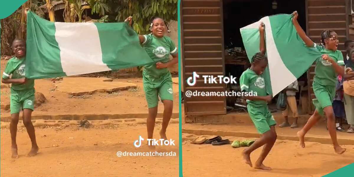 "Naija For Life": Children Perform Sweet Dance With Nigerian Flag After Victory Over Bafana Bafana