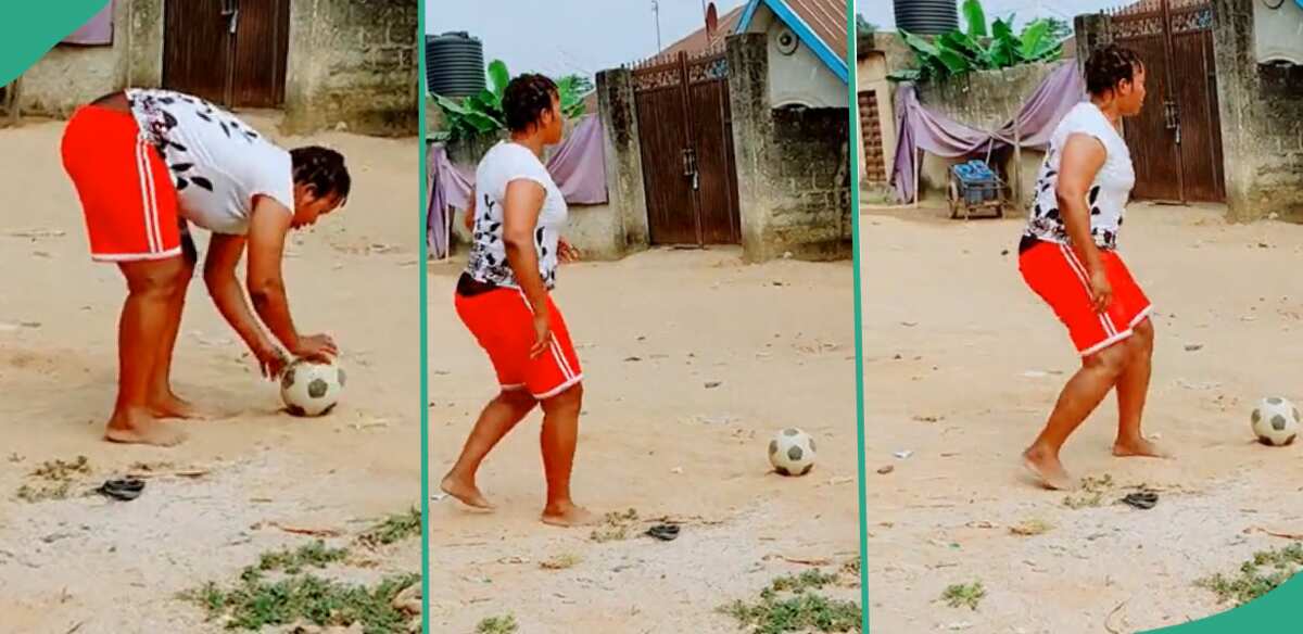 "Lovely And Impressive": Lady With Incredible Football Skills Scores Nice Heart Trick in Door