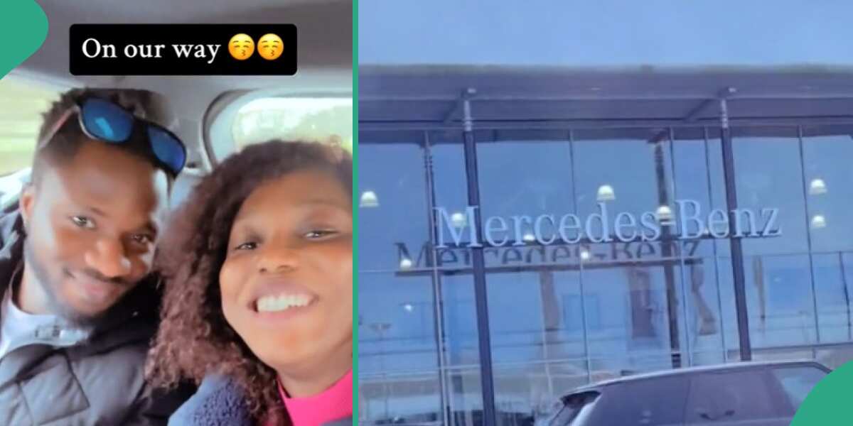 Nigerian Lady Living Abroad Buys Her Husband Brand New Mercedes-Benz Car as Birthday Gift
