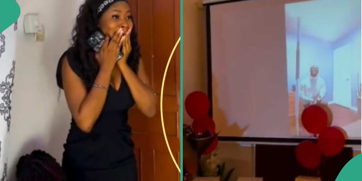 “Long Distance Not a Barrier”: Nigerian Lady’s Overseas Lover Proposes to Her on Video Call