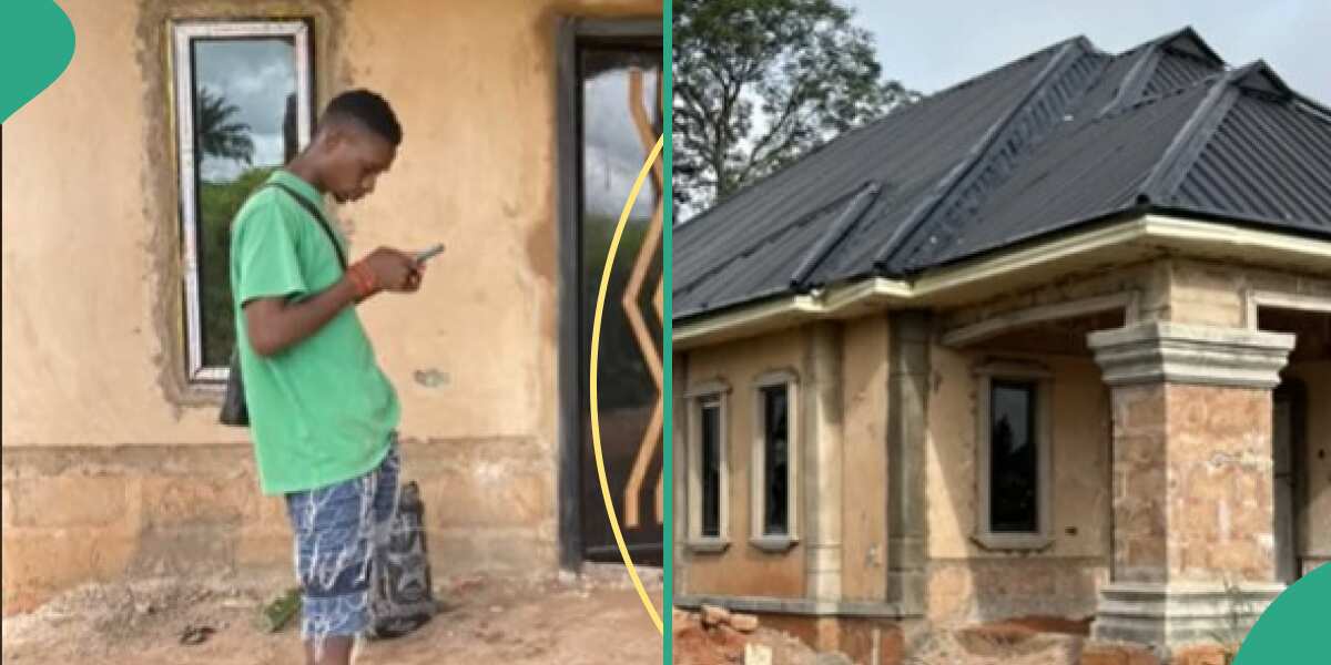 Lady congratulates her babe who builds his own house, shares final look