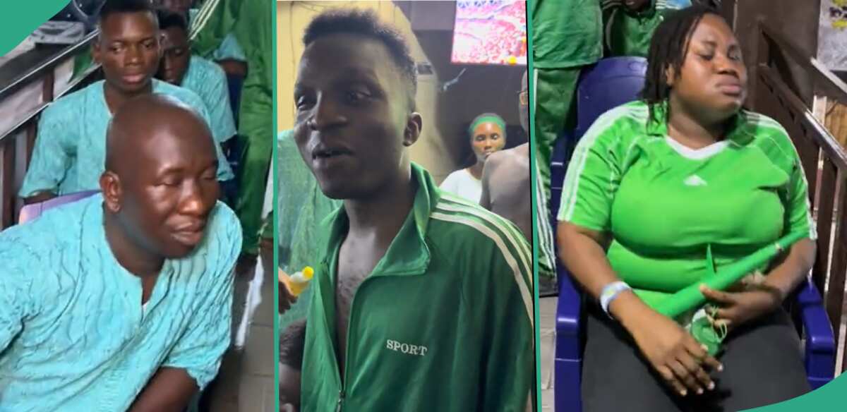 Blind people who gathered in front of TV for AFCON final cry as Nigeria loses