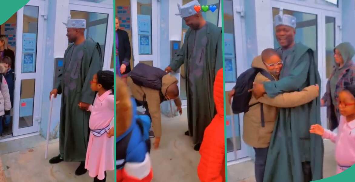 "He is an Omoluabi": Video Shows King of Kuka's Young Son Greeting Him in Yoruba Way Abroad, Trends