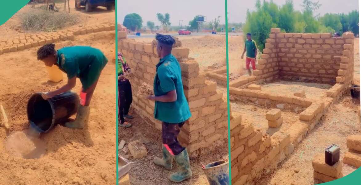 No Need for Cement: 2 Men Spotted Building House Without Using Cement, Video Generates Buzz