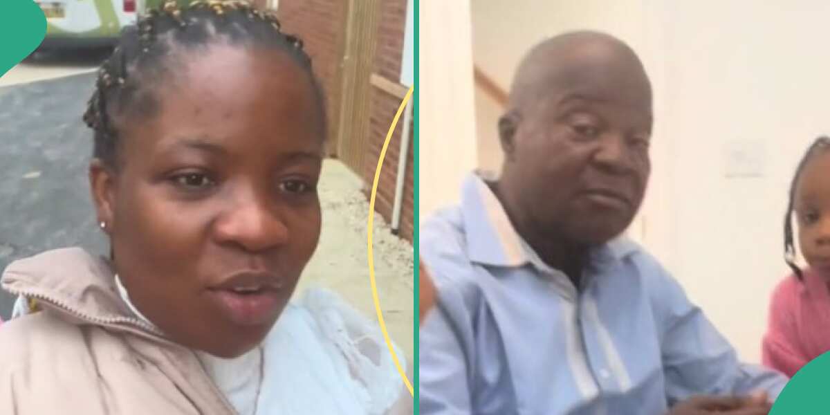 Lady relocates father to the UK, treats him to meal, gifts him as he settles in