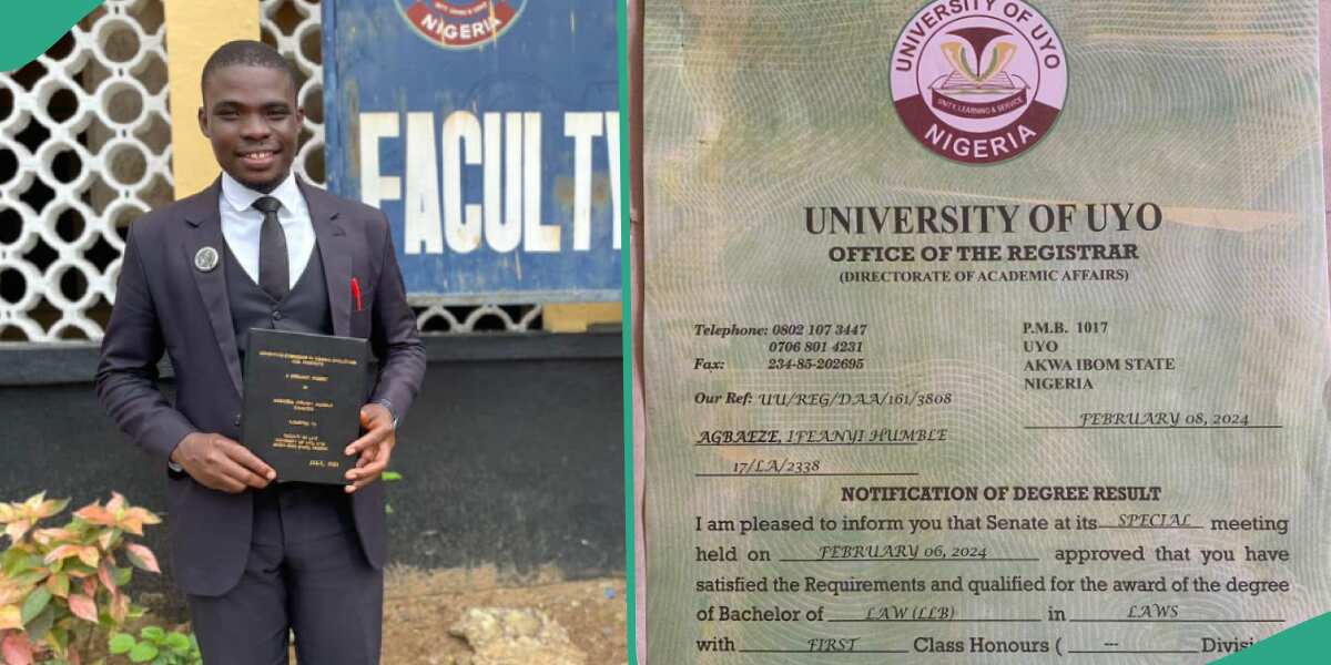 Law student celebrates as he becomes first male 1st class graduate in department