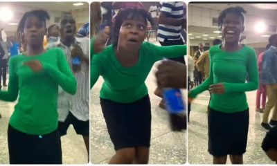 Lady enchants with her dance in church, makes the kilimanjaro moves