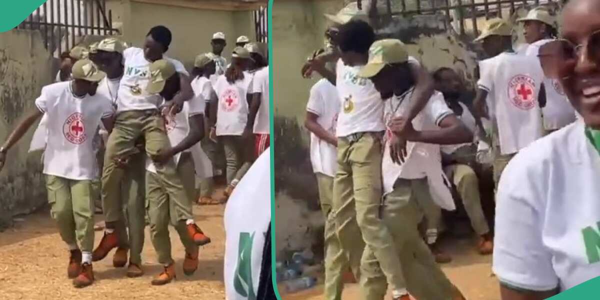 "God Abeg o": Male Corper Faints in NYSC Orientation Camp, Video from the Incident Generates Buzz