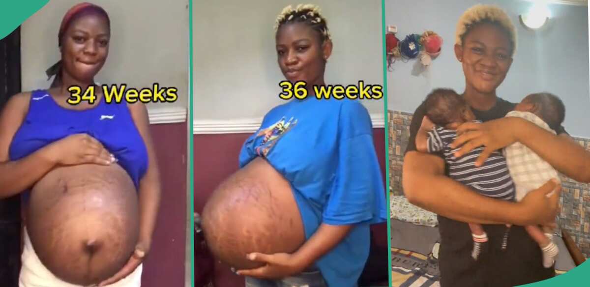 Mum records video of her pregnancy every week, welcomes twins in week 38