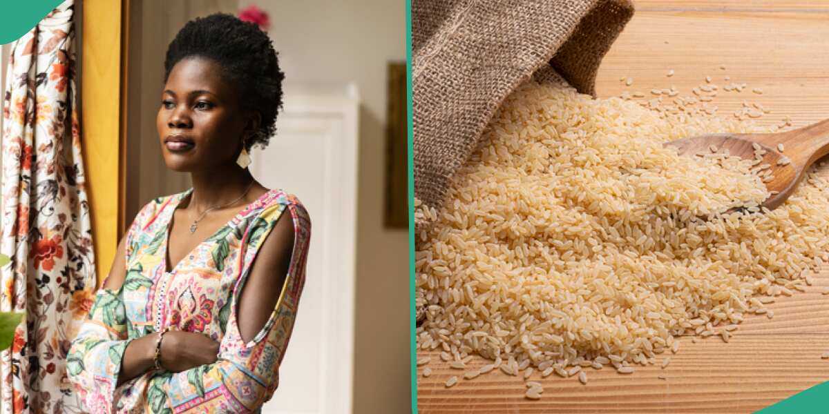 "I'm used to foreign rice": Nigerian lady cries as her husband buys local rice