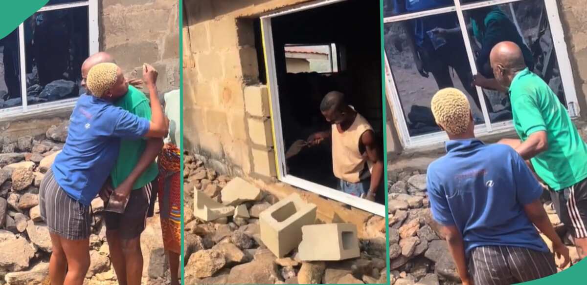 "Tell me what you want": Lady renovates father's house with small money, he prays for her