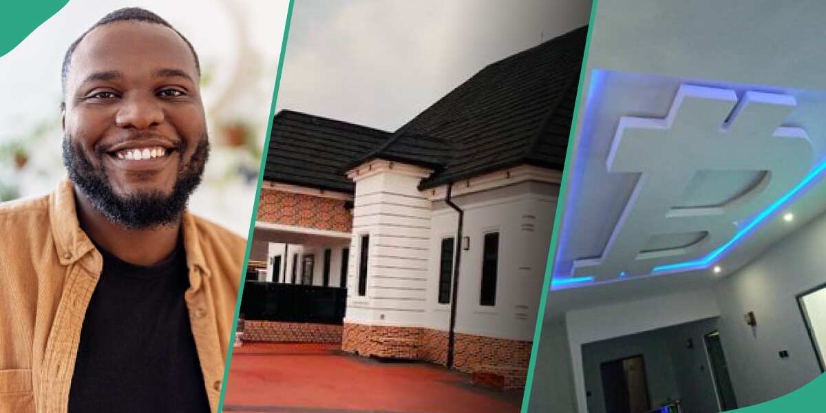 "I'm so proud": Young man builds mansion after making dollars online in Nigeria, shows off achievement