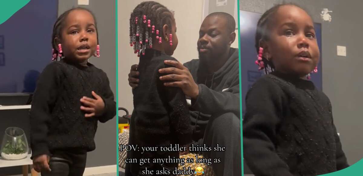 "I Can't Beat My Wife": Angry Baby Girl Tearfully Begs Her Father to Beat Her Mother in Viral Video