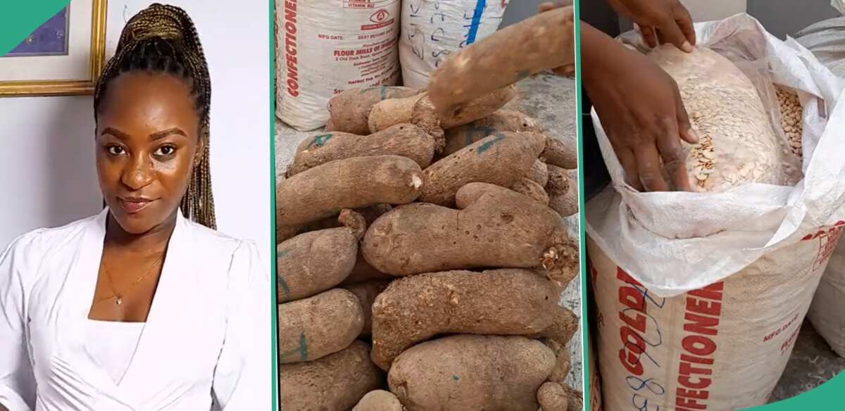 "This is Worth More Than Gold": Mum Sends Her Daughter Bags of Beans, Tubers of Yam, Rice and Onions