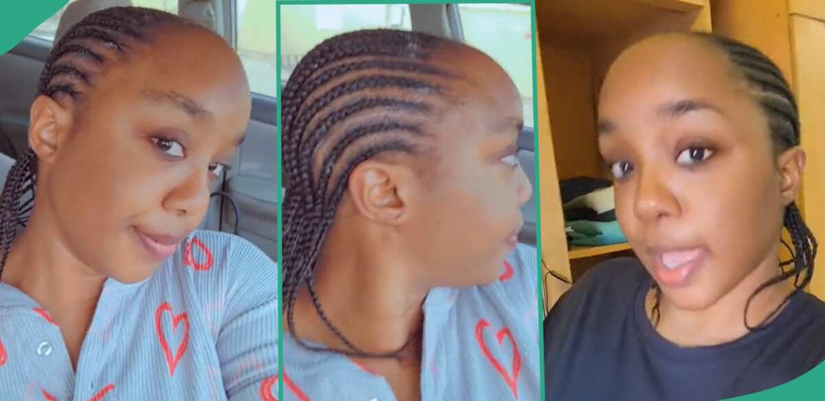 "Mama Tegwolo": Beautiful Lady With Big Forehead Braids Her Hair All Back, Video Causes Buzz