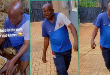 "Your papa na last born": Happy old man walks with shakara after eating sweet me...
