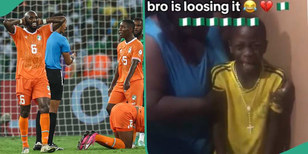Boy weeps as Super Eagles loses to Cote d'Ivoire