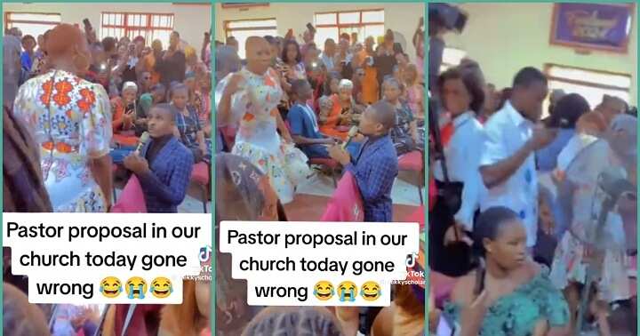 Lady Slaps Pastor Who Proposed to Her Inside the Church, Video Causes Buzz Online