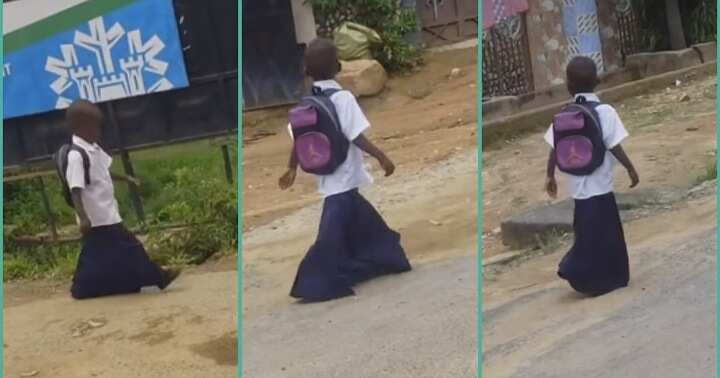 "She will grow into it": Primary school girl's overflowing uniform trends online