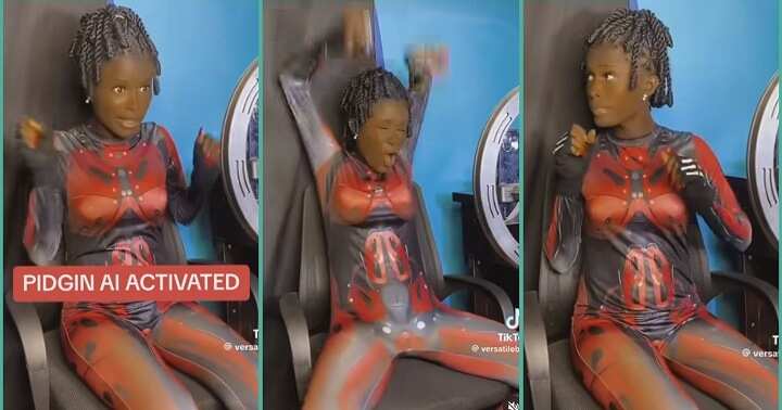 Nigerian girl acts like robot in video, speaks Pidgin English
