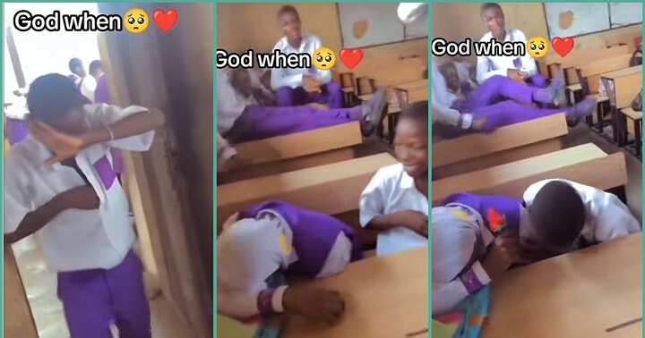 "This small boy": Girl blushes hard as classmate brings gift to her on Val's day