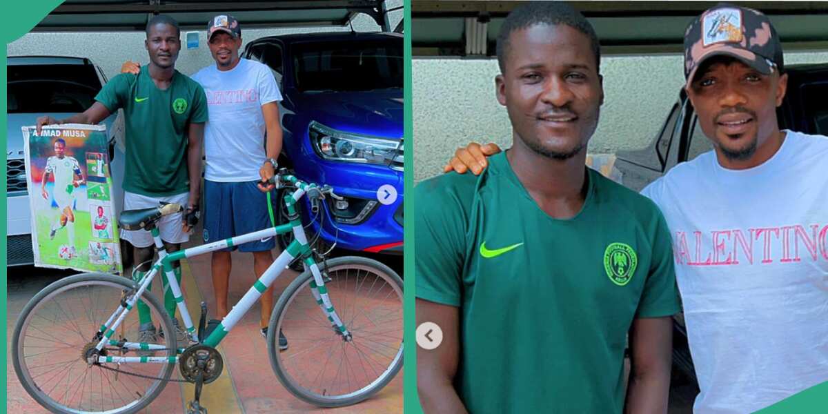 "It Means a World to Me": Man Rides Bicycle From Benue States to Visit Ahmed Musa in His House