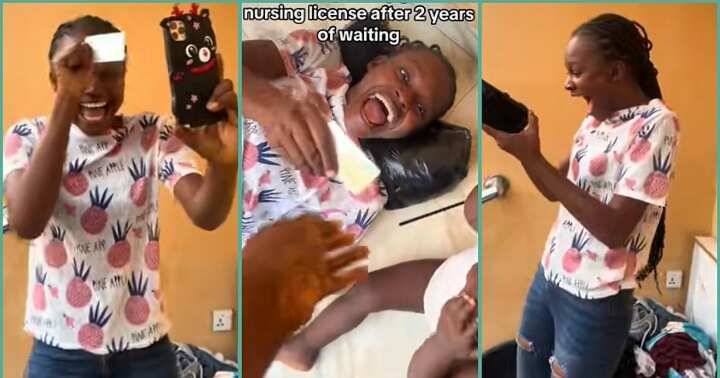 After 2 Years of Waiting, Nanny Gets Nursing Licence, Jumps In Video as Boss Announces Good News
