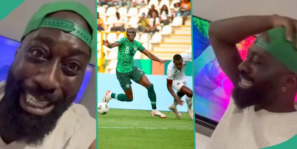 Man celebrates crazily after Iheanacho scored to send Nigeria to AFCON final