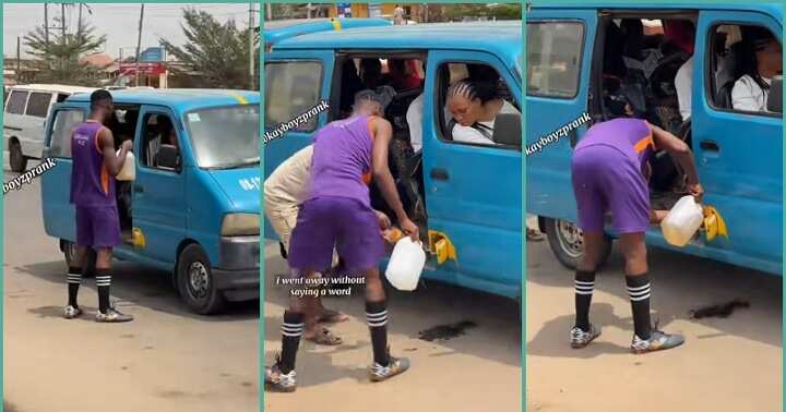 Man stops bus driver to give him free fuel, he reacts in video