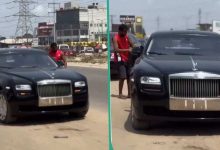 "The rich also cry": Drama as fuel Finishes in Expensive Rolls Royce, Car Stops...
