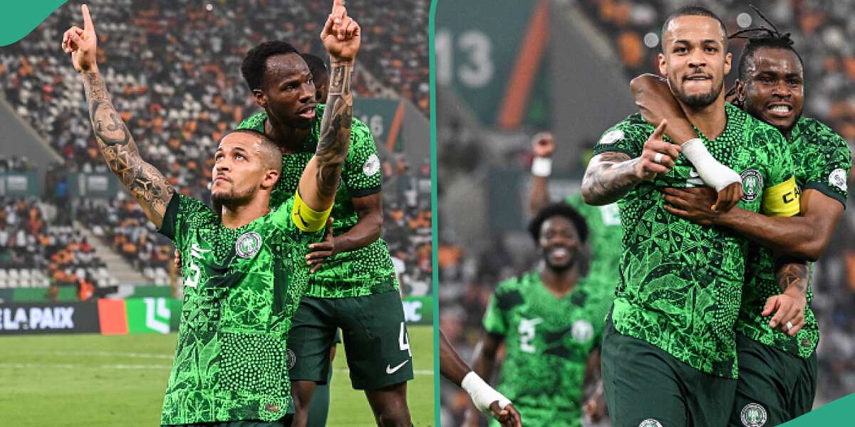 Nigeria scores: William Troost-Ekong scores against Ivory Coast
